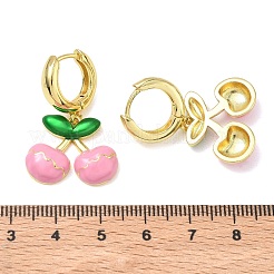 Orecchini pendenti a cerchio in ottone e smalto per donna&nbsp;EJEW-A167-20G-01