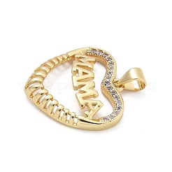 Подвески из латуни с микропаве ко Дню матери и кубическим цирконием&nbsp;LS-KK-Q055-02B-G