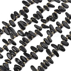 Натуральный черный обсидиан бисер пряди&nbsp;G-F821-C02-01