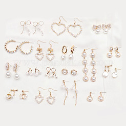 124 шт. 6 вида стеклянных бусин с имитацией жемчуга GLAA-AR0001-65