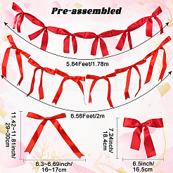 2 стиль баннеры с бантом из ткани&nbsp;AJEW-SP0002-70A