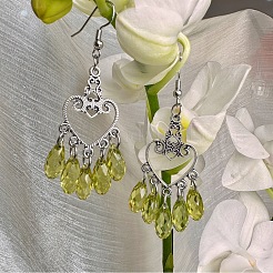 Винтажные серьги-люстры из сплава в форме сердца со слезинкой&nbsp;RJ4160