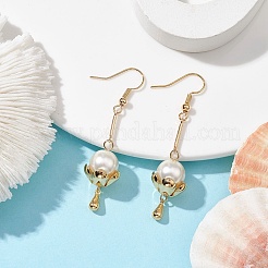 Серьги-подвески в форме лотоса из нержавеющей стали 304 EJEW-TA00414