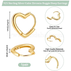 1 пара серег-колец из стерлингового серебра&nbsp;EJEW-BBC0001-38G