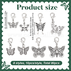 Подвеска в виде бабочки в тибетском стиле из сплава&nbsp;HJEW-HY00129