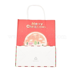 Sacs en papier kraft à thème de noël&nbsp;ABAG-H104-D03