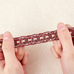 ポリエステルリボン  カーテン飾り  マスクと衣装のアクセサリー  ブラウン  3/4インチ（19mm）  11.5メートル/カードについて&nbsp;OCOR-WH0033-07C