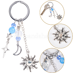 20 шт. брелки из сплава со звездами&nbsp;KEYC-SC0001-50
