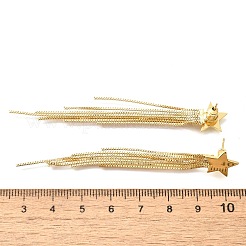 Латунные серьги-гвоздики в форме звезды&nbsp;EJEW-P226-15G