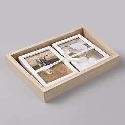 Support double rotatif en bois et verre pour cadre photo&nbsp;AJEW-WH0481-645B-01