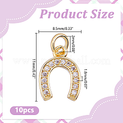 10pcs pendentifs en laiton micro pavé de zircone cubique&nbsp;KK-HY0004-47