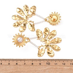 Pendientes colgantes de acero inoxidable 304 y plástico con perlas de imitación.&nbsp;EJEW-T054-08G