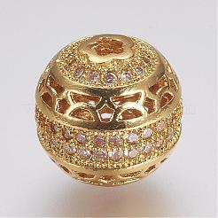 Латунные микро проложить кубического циркония бусы ZIRC-G087-21