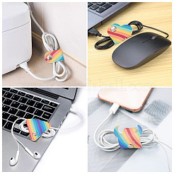 9 шт. 9 стиля радужных держателей для кабелей из искусственной кожи AJEW-TA0002-35