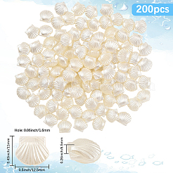200шт бусины из искусственного жемчуга из АБС-пластика&nbsp;OACR-LT0001-10