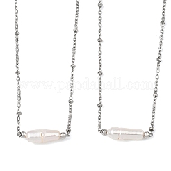 Säulenanhänger aus natürlicher barocker Keshi-Perle&nbsp;NJEW-JN06338-02