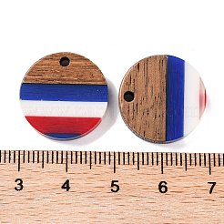 Подвески из непрозрачной полосатой смолы и орехового дерева в честь Дня независимости RESI-U010-01E