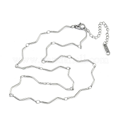 Collane con catena a maglie ondulate in acciaio inossidabile 304&nbsp;NJEW-D299-01P
