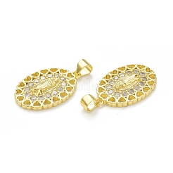 Подвески из экологически чистой латуни с микропаве из прозрачного кубического циркония&nbsp;KK-C011-02G