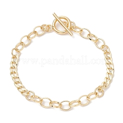 Латунные кубинские звенья цепей и браслеты-цепочки для женщин&nbsp;BJEW-JB12755