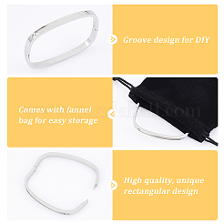 1шт. Прямоугольный браслет с подвеской из прозрачного кубического циркония BJEW-UN0001-37P