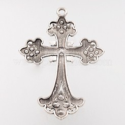 Rhinestone de aleación cruzan los colgantes grandes gótico&nbsp;ALRI-1475-RS