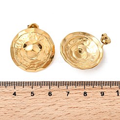 Серьги-гвоздики из нержавеющей стали 304 с текстурированной плоской формой и чеканкой EJEW-K268-50G