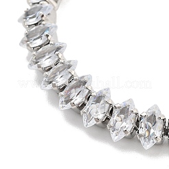 Браслеты-слайдеры из латуни с прозрачным кубическим цирконием и конским глазом BJEW-YWC0002-06B-P