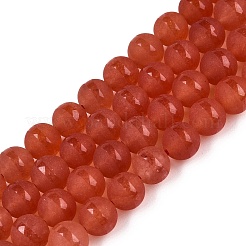 Нити бусин из натурального белого нефрита с эффектом матирования&nbsp;G-T138-8mm-209G