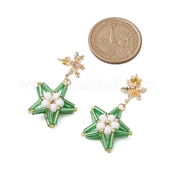 Boucles d'oreilles à tige en forme d'étoile en verre&nbsp;EJEW-MZ00256
