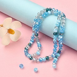 Chapelets de perles en verre électroplaqué&nbsp;EGLA-YW0002-D05