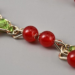 Комплект украшений для девочки: ожерелья с подвесками из вишневого железа и акрила SJEW-WH0008-11KCG