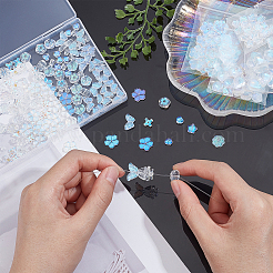 240 шт. 12 стиля гальванизированных хрустальных стеклянных биконусных бусин&nbsp;GLAA-AR0001-15