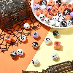 Акриловые бусины с покрытием на тему Хэллоуина&nbsp;OACR-CJC0009-08