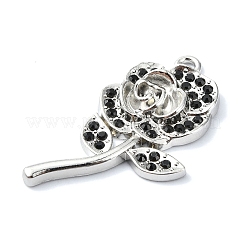 Alliage de placage en rack avec pendentifs en strass noirs&nbsp;FIND-Z051-01P-03