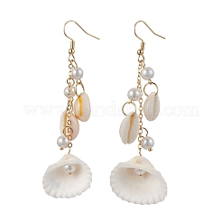 Серьги-подвески в форме ракушки из нержавеющей стали 304 EJEW-JE06382