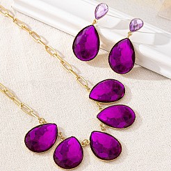 Комплект из ожерелья с подвеской из сплава в форме капли и серег-гвоздиков FS-WG22B44-01