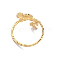 女性用304ステンレススチールオープンカフリング  ヘビ  18KGP本金メッキ  31mm  内径：19mm&nbsp;RJEW-M020-01G-04