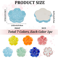 7 repose-baguettes en porcelaine Sakura 7 couleurs&nbsp;AJEW-CP0008-73