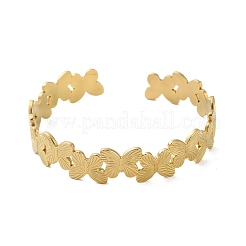 Браслеты-манжеты с бабочками из нержавеющей стали 304 для женщин&nbsp;BJEW-M316-05G