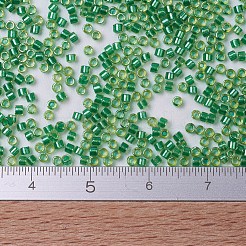 MIYUKIデリカビーズ  シリンダー  日本製シードビーズ  11/0  （db0916)輝くグリーンの裏地付きチャート  1.3x1.6mm  穴：0.8mm  約2000PCS /ボトル  10 G /ボトル&nbsp;SEED-JP0008-DB0916