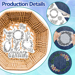 4 лист 11.6x8.2-дюймовых рисунков вышивки палочками и стежками&nbsp;DIY-WH0455-001