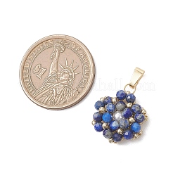 Facettierte runde Blütenanhänger aus natürlichem Lapislazuli&nbsp;PALLOY-MZ01197-06