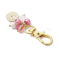 8 шт. 8 цвета плоские круглые подвески с улыбающимся лицом из сплава и эмали&nbsp;HJEW-JM03006