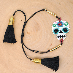 Braccialetti di perline di vetro di Halloween&nbsp;KD0919-1