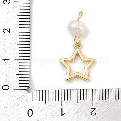 Подвески из натурального пресноводного жемчуга и латуни&nbsp;KK-U062-06G