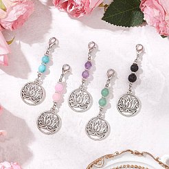 Подвесные украшения из сплава лотоса HJEW-JM02841