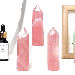 Натуральный розовый кварц шестиугольные призматические украшения для витрин PW-WG1FC46-01