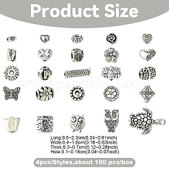 100шт 25 стиля бусины из сплава в тибетском стиле TIBEB-YW0001-29