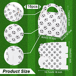 16 шт. коробки для конфет из крафт-бумаги с футбольным узором&nbsp;CON-OC0001-65A